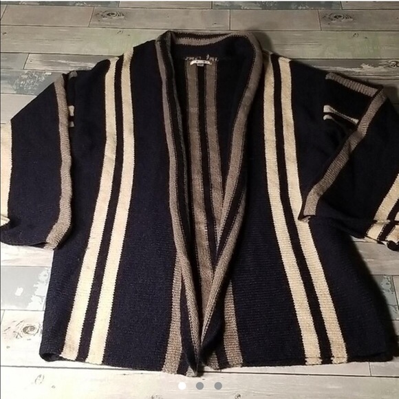 Amuse Society navy striped cardigan wrap sweater (size XS) - Picture 1 of 3